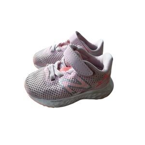 New Balance ToddlerKids Size 2 Pink Coral Sneakers Velcro Athletic Running Shoes